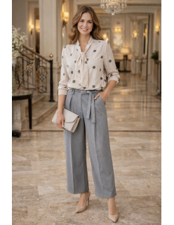 Zöld pöttyös selyem blúz 2