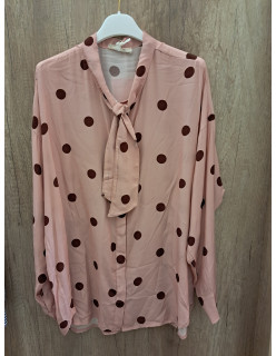 Bordó pöttyös selyem blúz 2