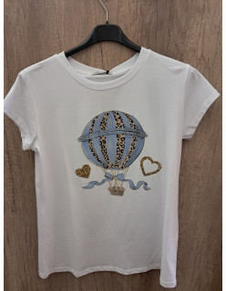 Pamut póló kék hőlégballonos