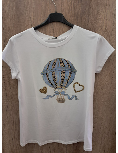 Pamut póló kék hőlégballonos