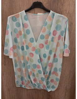 Átlapolt pöttyös türkiz felső 2