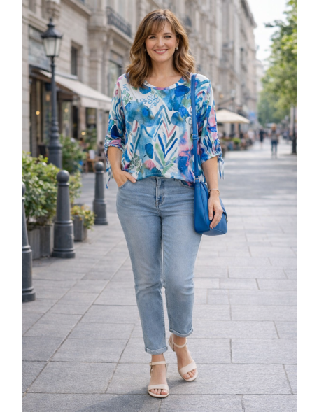 Mintás felső tiri-tarka