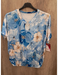 Kék virágos fém karikás felső 2