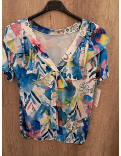 Fodros-masnis nyakú tiri-tarka felső