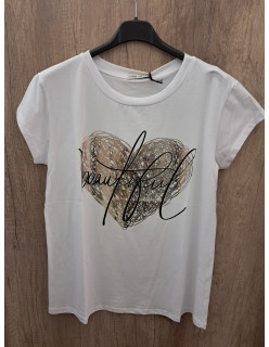 Pamut póló arany szívvel