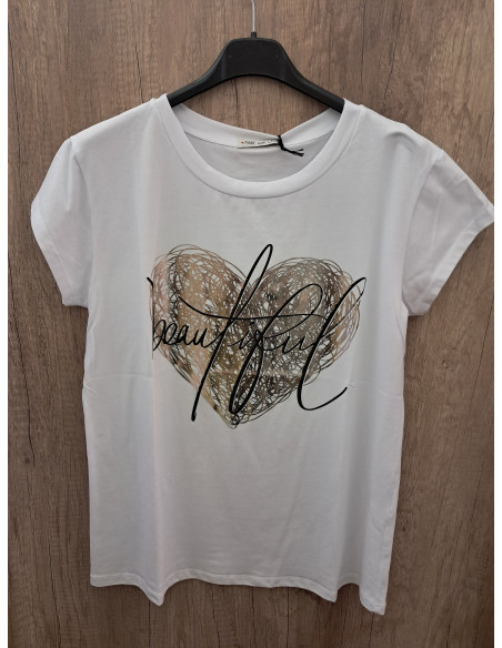 Pamut póló arany szívvel