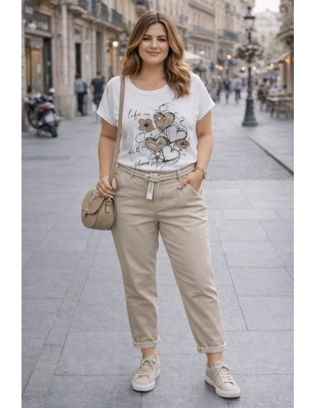 Póló sok szív Plus size