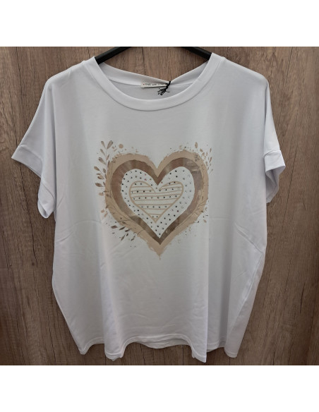 Póló arany szív Plus size