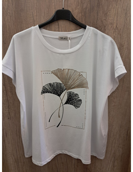 Póló arany virágos Plus size