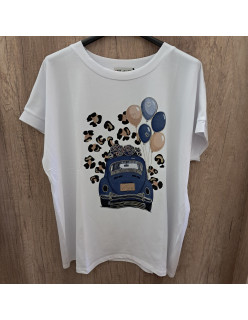 Póló kék autós Plus size 2