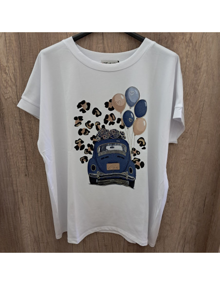 Póló kék autós Plus size