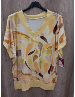 Citromsárga mintás felső Plus size 2