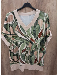 Zöld mintás felső Plus size 2