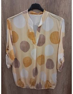 Citromsárga pöttyös felső Plus size 2