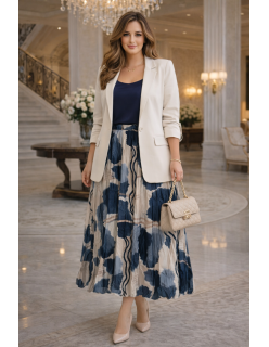 Kék mintás selyem szoknya