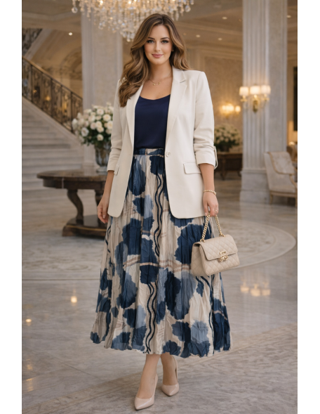 Kék mintás selyem szoknya